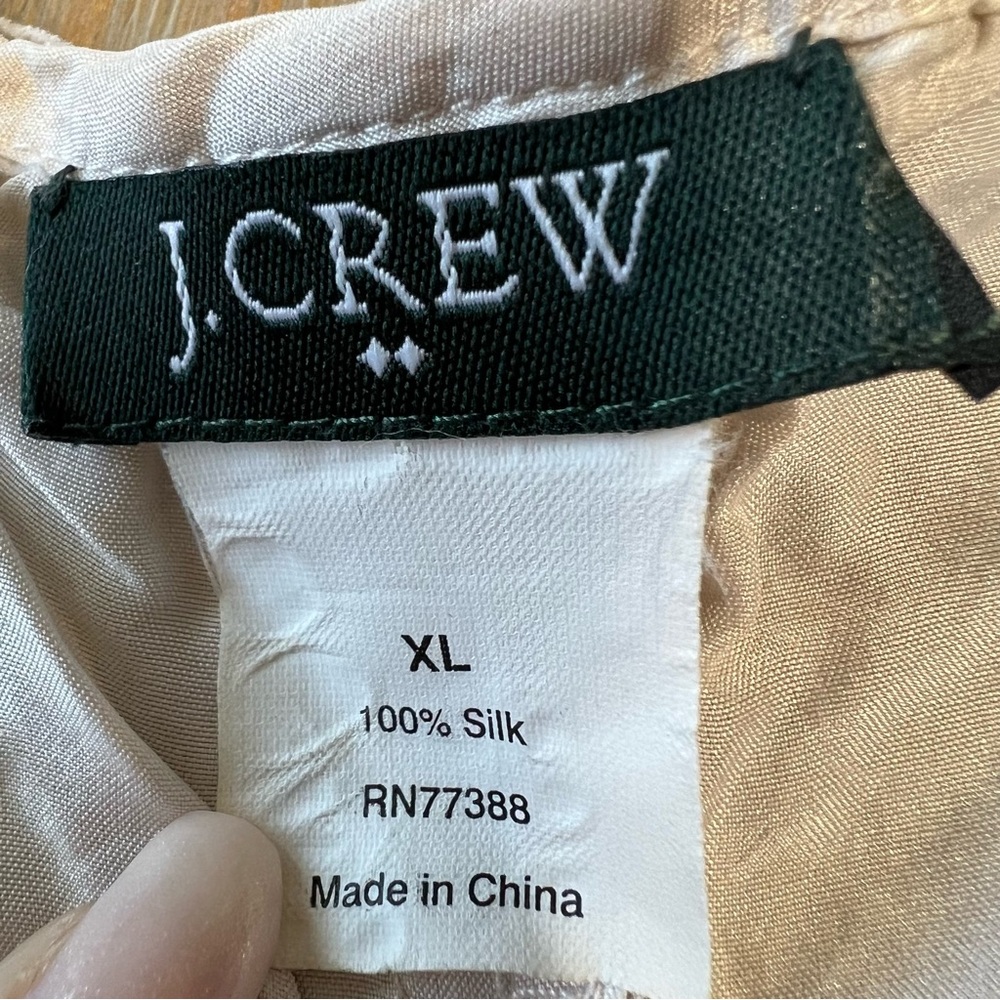 J Crew silk shell button down blouse tank top size XL - Picture 2 of 6